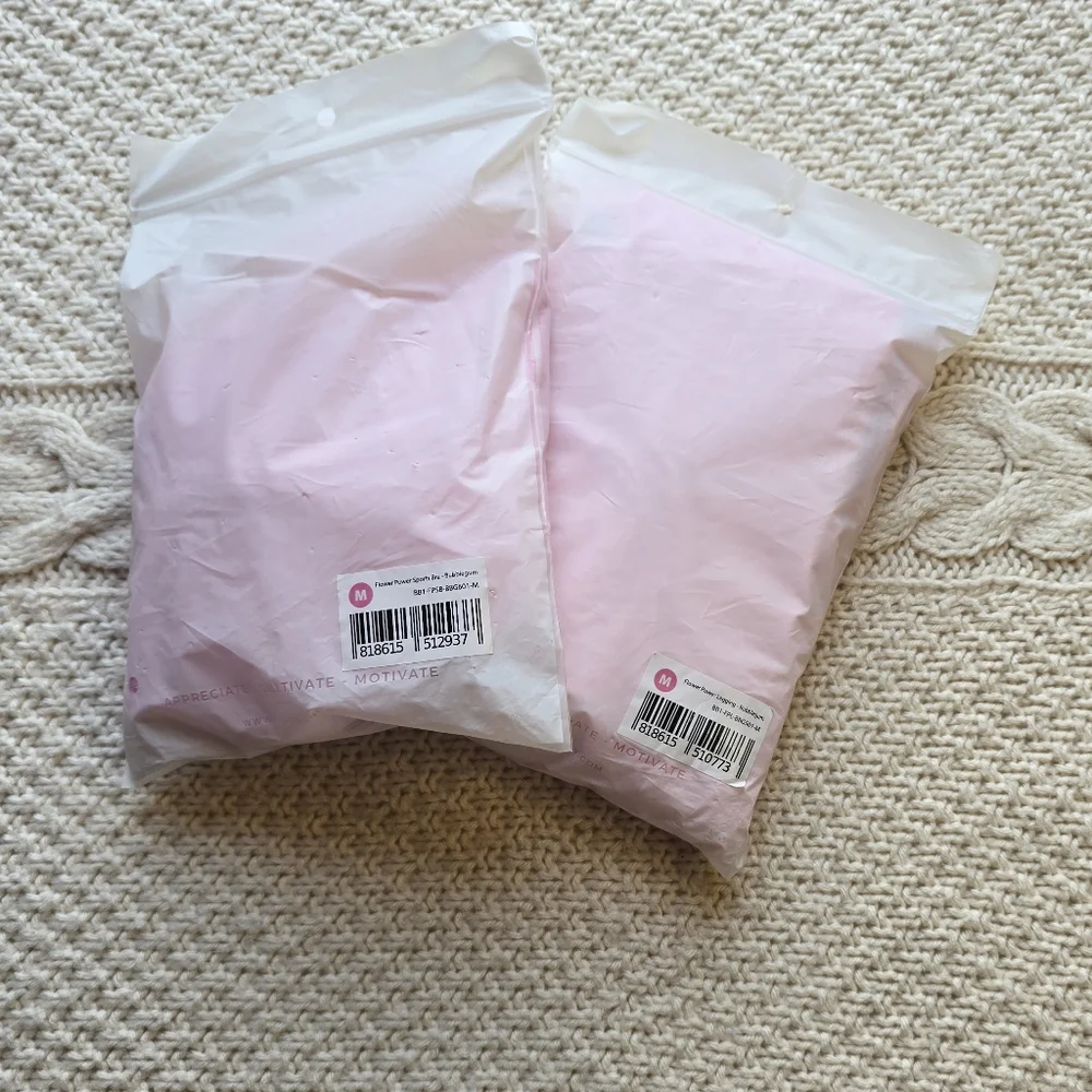 BuffBunny Pink Flower Power Sports Bra and Leggings Set